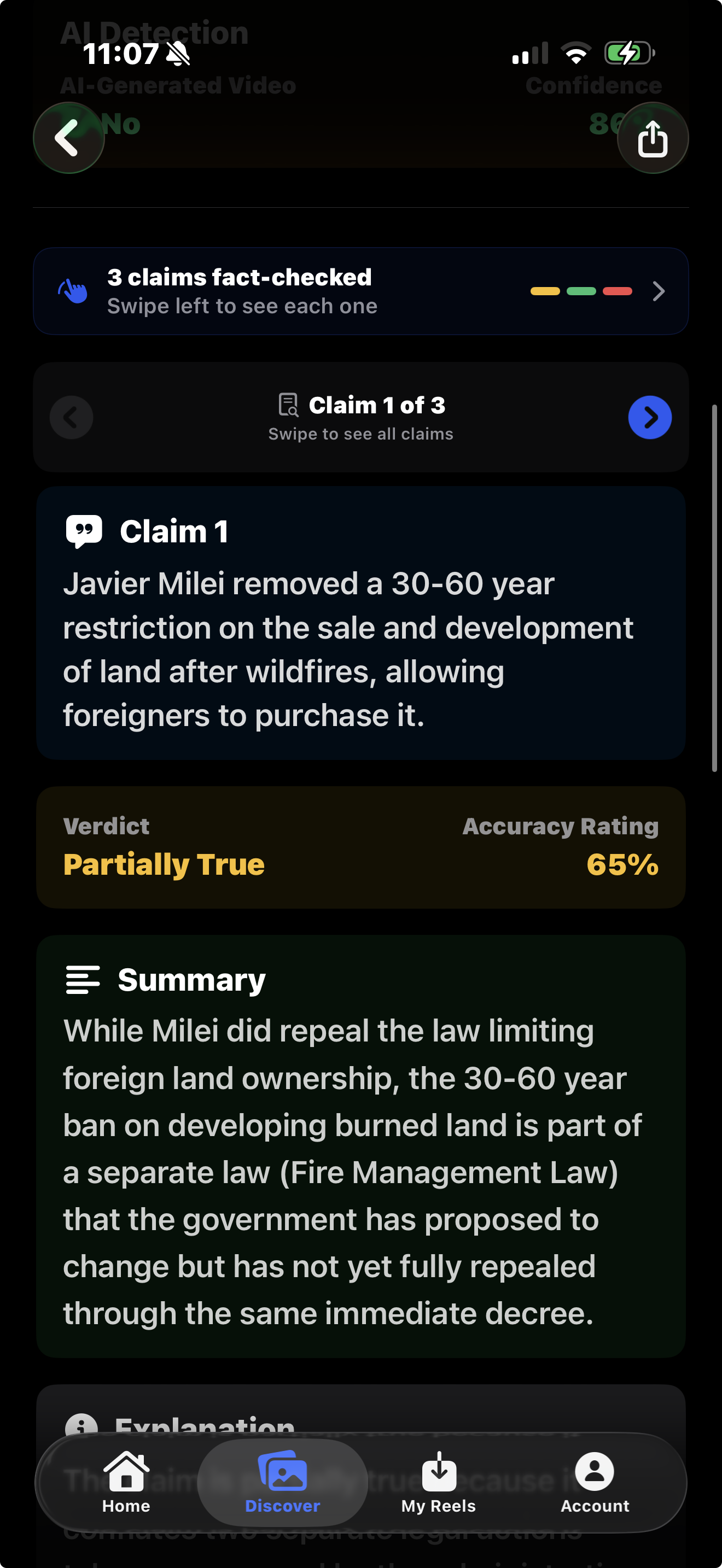 Informed app — claim verdict